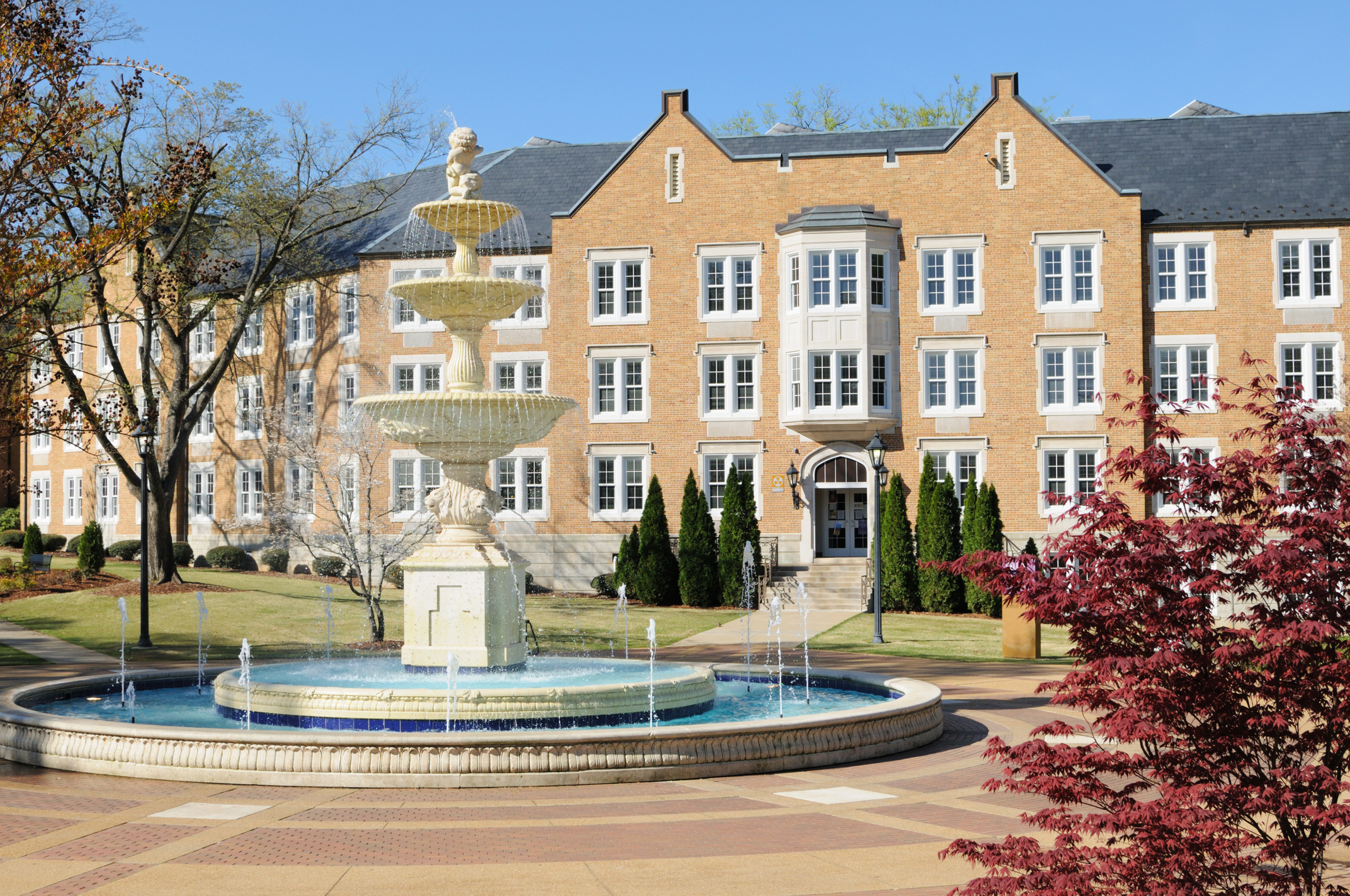 Fountain on college campus